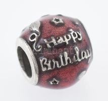 Ezüst(Ag) Happy Birthday charm, Pandora jelzéssel, bruttó: 3,33 g