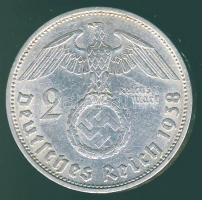 Német 3. Birodalom 1938A 2M Ag "Hindenburg" T:2/3