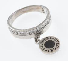 Ezüst(Ag) gyűrű Bulgari jelzéssel, méret: 55, bruttó: 3,7 g