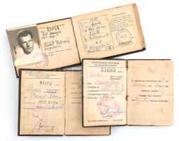 1957 Gyula, Kisiparosok Országos Szervezete 2 db tagsági könyve, bélyegekkel + Kisipari Szövetkezeti...