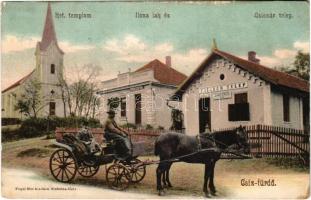 1909 Csíz, Csízfürdő, Kúpele Cíz; Református templom, Ilona lak és Csiszártelep, gyógyszertár, Fogel Mór kiadása / church, villa, pharmacy, inn (kis szakadás / small tear)