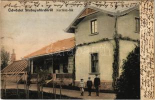 1907 Stubnyafürdő, Túróchévíz, Stubnianske Teplice, Turcianske Teplice; Kertész lak. Kohn Ede kiadása / villa (EK)