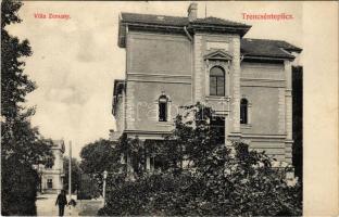 Trencsénteplic, Trencianske Teplice; Zemany nyaraló. Wertheim Zsigmond kiadása / Villa Zemany