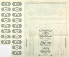 Amerikai Egyesült Államok 1882. "New York & New England Vasút Társaság" 6%-os kötvénye...