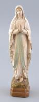 Szűz Mária, festett kerámia szobor. 33 cm Kopott