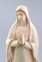 Szűz Mária, festett kerámia szobor. 33 cm Kopott