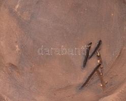 KA jelzéssel: Krisztus és Mária 2 db kerámia plakett, kopásokkal, d: 12 cm