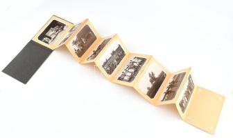 1927 évi siófoki lóversenyek emlékére. Somogy_zalai Lótenyésztő és Lovassport Egyesület. Walyner Berta felvételei 10 db 14x9-cm-es fotó leporellóba fotósarokkal rögzítve Feliratozott papírborítóval, kissé kopott.