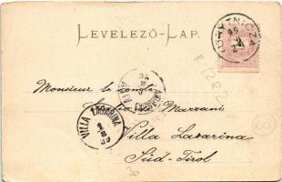 1899 (Vorläufer) Koritnyica, Korytnica; Duna nyaraló, fürdőház, fürdő nyugati oldala / villa, spa, b...