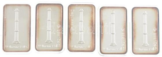 Németország DN "Wellmann-Poller / Degussa Feinsilber" Ag tömb (5x) (31,12-31,25g/0.999/42x...