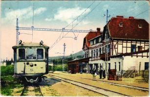 Tátrafüred, Ótátrafüred, Altschmecks, Stary Smokovec (Magas-Tátra, Vysoké Tatry); Stanica elektr. dráhy / Elektr. Bahnstation / Villamos vasút állomás / tramway station, tram (EK)