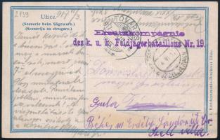 1917 Tábori posta képeslap / Field postcard "Ersatzkompagnie des k.u.k. Feldjägerbataillons Nr.19."
