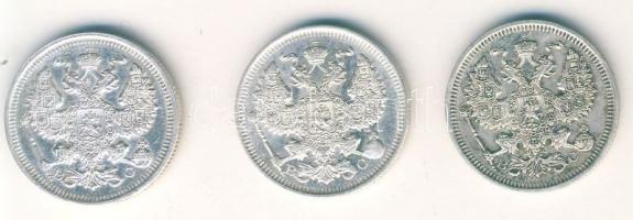 Cári Oroszország 1913-15. 20k Ag (3x) T:2/3,3