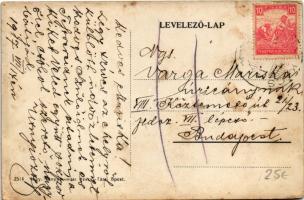 1917 Lévárt, Lévárt-fürdő, Lévárd, Leváre; Park részlet vendéglakásokkal / park, villa, hotel (EK)