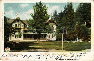 1902 Lőcsefüred, Lőcse-fürdő, Levocské Kúpele (Lőcse, Levoca); Fürdőház, nyaraló. Feitzinger Ede 1902/12. 438. Auto-Chrom / Bad Leutschau / spa, villa (EK)