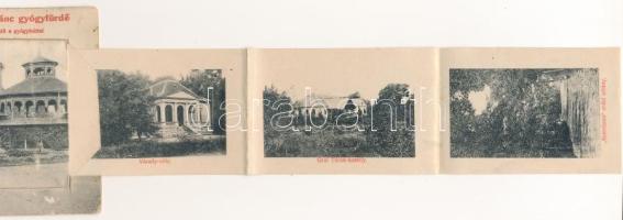1911 Szobránc-fürdő, Kúpele Sobrance; Fürdő a gyógykúttal. leporellólap 10 képpel: Gáborháza és Istv...