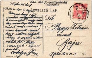 1916 Trencsénteplic, Trencianske Teplice; Villamos vasút főállomása. Kiadja Wertheim Zsigmond / Haup...