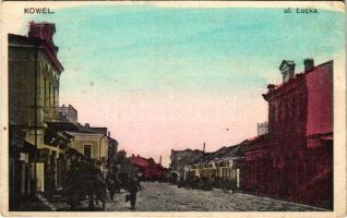 1916 Kovel, Kowel; Ul. Lucka / street view, shops (EK)