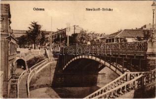 1918 Odessa, Odesa; Nowikoff Brücke / Novikov Bridge, tram (EK)