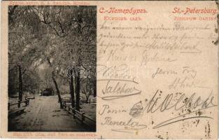 1908 Saint Petersburg, St. Petersbourg, Petrograd; Jussupow Garten / park in winter