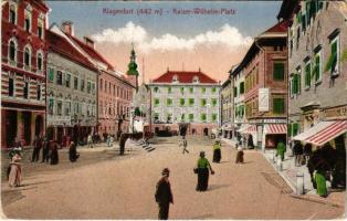 1918 Klagenfurt (Kärnten), Kaiser-Wilhelm-Platz / square, shops (EK)