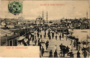 1904 Constantinople, Istanbul; Le pont de Galata (Karakeuy) / bridge. TCV card (EK)