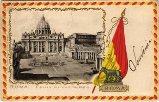 1898 (Vorläufer) Roma, Rome; Piazza e Basilica di San Pietro. Ernesto Richter No. 1. Art Nouveau, Emb. litho (pinhole)