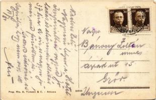 Abbazia, Opatija; Bagno Savoy con Caffé Principe Umberto / strand, fürdőzők csoportja, kávéház / bea...