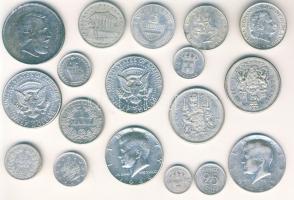 Kis ezüstpénz tétel 18db, egész világ, régi és új T:vegyes
