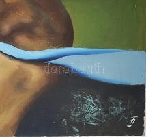 Farkas József (?-): Klasszikum (Szürrealista kép). Olaj, vászon. Jelzett. Sérült. Fakeretben. 64x60 ...