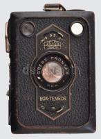 cca 1950 Zeiss Ikon Box Tengor 6x9 cm rollfilmes kamera, Goerz Frontar objektívvel, eredeti bőr tokj...