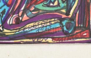 Vén Emil (1902-1984): Absztrakt kompozíció, 1973. Filctoll, papír, jelezve jobbra lent. Vén Emil aut...