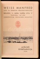 1939 Weiss Manfréd acélcső gyártmányok képes katalógus. 213 p. Átkötött igényes kartonálásban