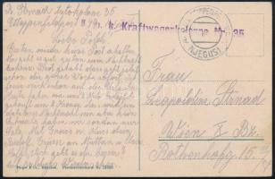 1916 Tábori posta képeslap / Field postcard "K.u.k. Kraftwagenkolonne Nr. 35." + "EP NJEGUSI a", 1916 Field postcard "K.u.k. Kraftwagenkolonne Nr. 35." + "EP NJEGUSI a"