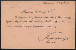 1916 Tábori posta levelezőlap "EP OBRENOVAC b" 1916 Field postcard "EP OBRENOVAC b&qu...