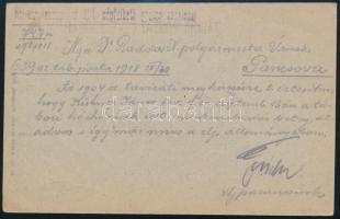 1918 Tábori posta levelezőlap "TP 639 B" 1918 Field postcard "TP 639 B"