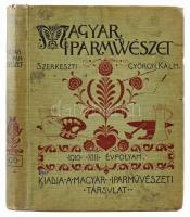1910 A Magyar iparművészet teljes évfolyama, csak egy melléklettel. Aranyozott, festett egészvászon kötésben, kissé foltos.