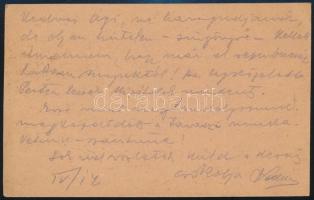 1917 Tábori posta levelezőlap "Oblt. von CSIKI" + "HP 249 A" 1917 Field postcard...