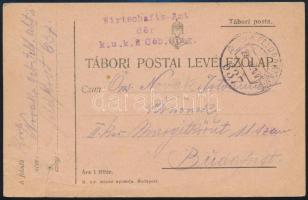 1917 Tábori posta levelezőlap "Wirtschafts-Amt der k.u.k. 2. Géb. Brig." + "FP 637 a", 1917 Field postcard "Wirtschafts-Amt der k.u.k. 2. Géb. Brig." + "FP 637 a"