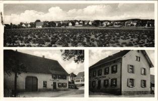 1952 Rengetsweiler (Meßkirch), Wirtschaft zur Krone, Gasthaus zum Frieden / inn, hotel, restaurant (small tear)