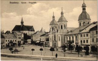 Berezhany, Brzezany, Berezsani; Ringplatz / Rynek / square, shops of Jozef Kenner and Sara Müller (tear)