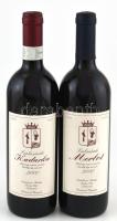 2000 Probus Szekszárdi Merlot és Szekszárdi Kadarka, 2 db bontatlan palack száraz vörösbor, pincében szakszerűen tárolt, 12,5% és 12%, 0,75l.