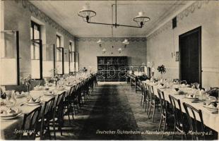Maribor, Marburg; Deutsches Töchterheim u. Haushaltungsschule, Speisesaal / womens housekeeping school, dining room, interior (EK)