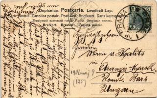 1906 Praha, Prag, Prága, Prague; Czernin-Kaserne / K.u.K. military barracks, montage with cavalrymen...