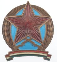 ~1950. Rendőrség nagyméretű, járműre való zománcozott bronz jelvény (78x100mm) T:2 / Hungary ~1950. Police large, enamelled bronze badge for a vehicle (78x100mm) C:XF
