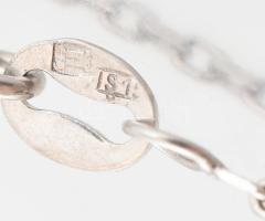 Ezüst(Ag) nyaklánc szintetikus rubinnal díszített medállal, jelzett, h: 42 cm, bruttó: 6,1 g