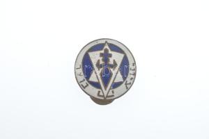 ~1930. Zománcozott bronz zsidó cserkész gomblyukjelvény (18mm) T:2 kis zománchiba / ~1930. Enamelled bronze jewish scout button badge (18mm) C:XF small enamel error