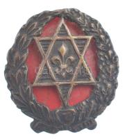 ~1930. Bronz zsidó cserkész jelvény csavaros hátlappa (28mm) T:2 / ~1930. Bronze jewish scout badge with screw back (28mm) C:XF