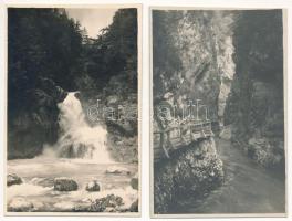 Bled, Veldes; - 2 db RÉGI fotó képeslap: Vintgar-szurdok / 2 pre-1945 photo postcards: Vintgar Gorge (Blejski Vintgar); Fr. Pavlin Fotograf (Jesenice)