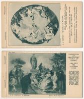 2 db RÉGI olasz képeslapfüzet 3 képeslappal / 2 pre-1945 Italian postcard booklets with 3 postcards: Exhibition of 18th Century Italy at Venice